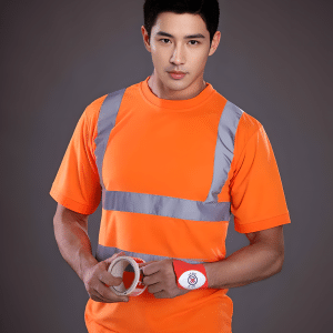 螺紋領反光安全T恤